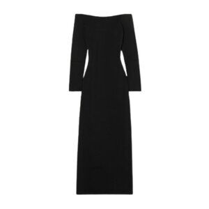Like New The Row Teresina Off the Shoulder Dress Womens L Black Stretch Jersey